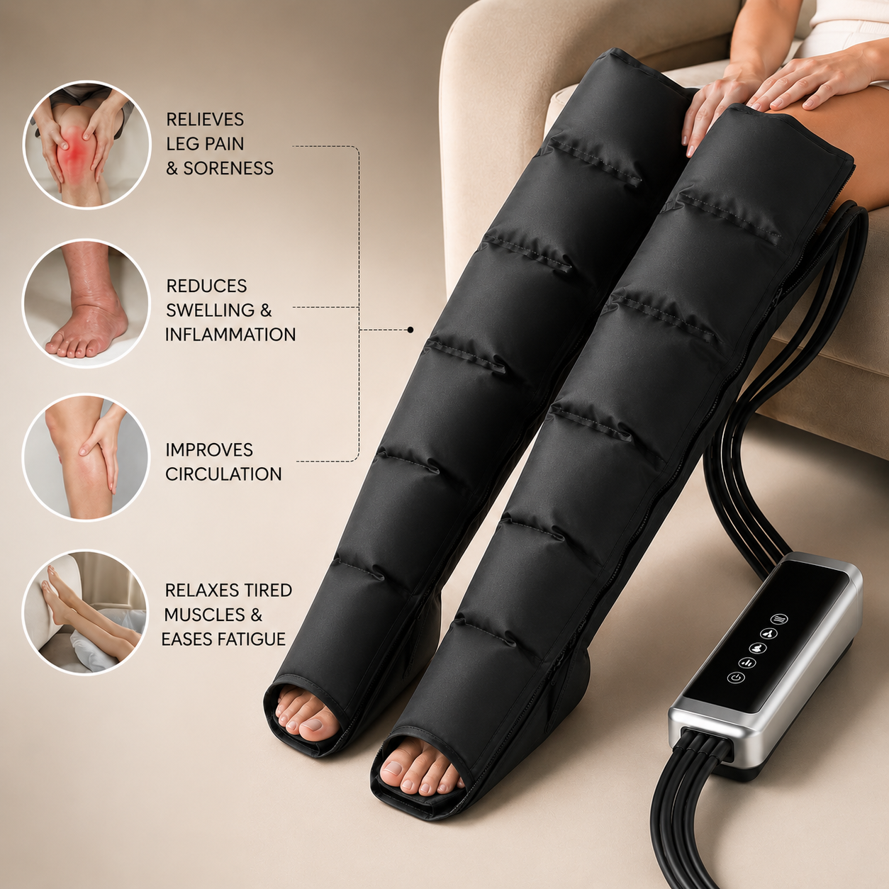 LegRelief Air Compression Leg & Foot Massager